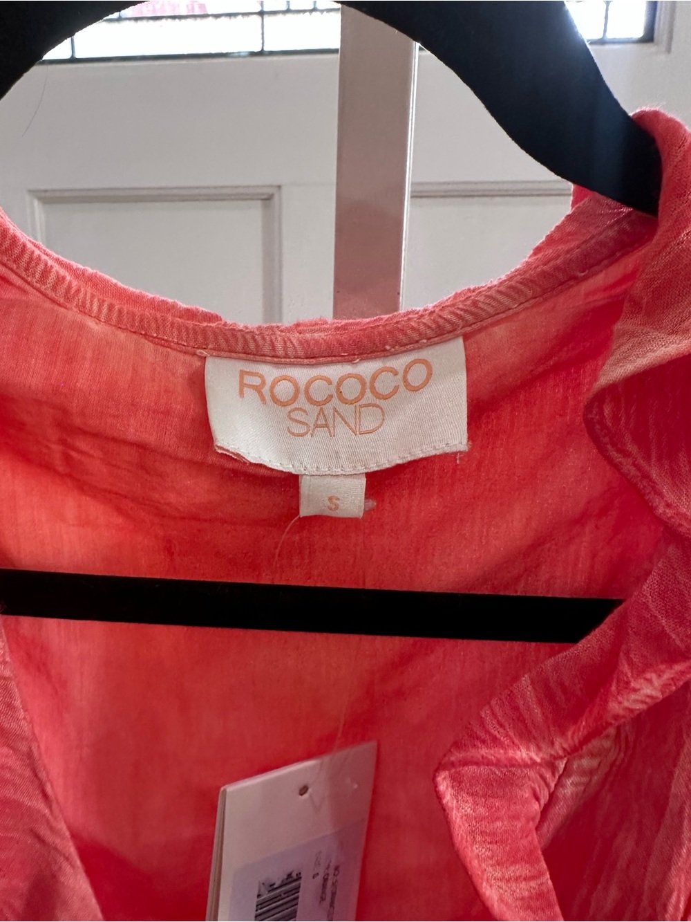 Rococo Sand River Coral Tie-Front Ruffle Dress - Picture 5 of 9